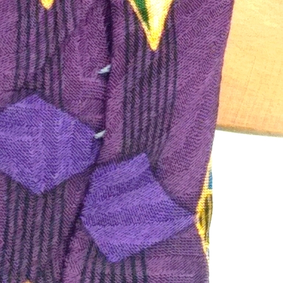 Barrington 100% Silk Purple Jacquard Geometric Foulard Necktie Men's Tie - Picture 9 of 12